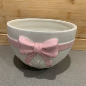 Charming Pink Bow Ceramic Bowl